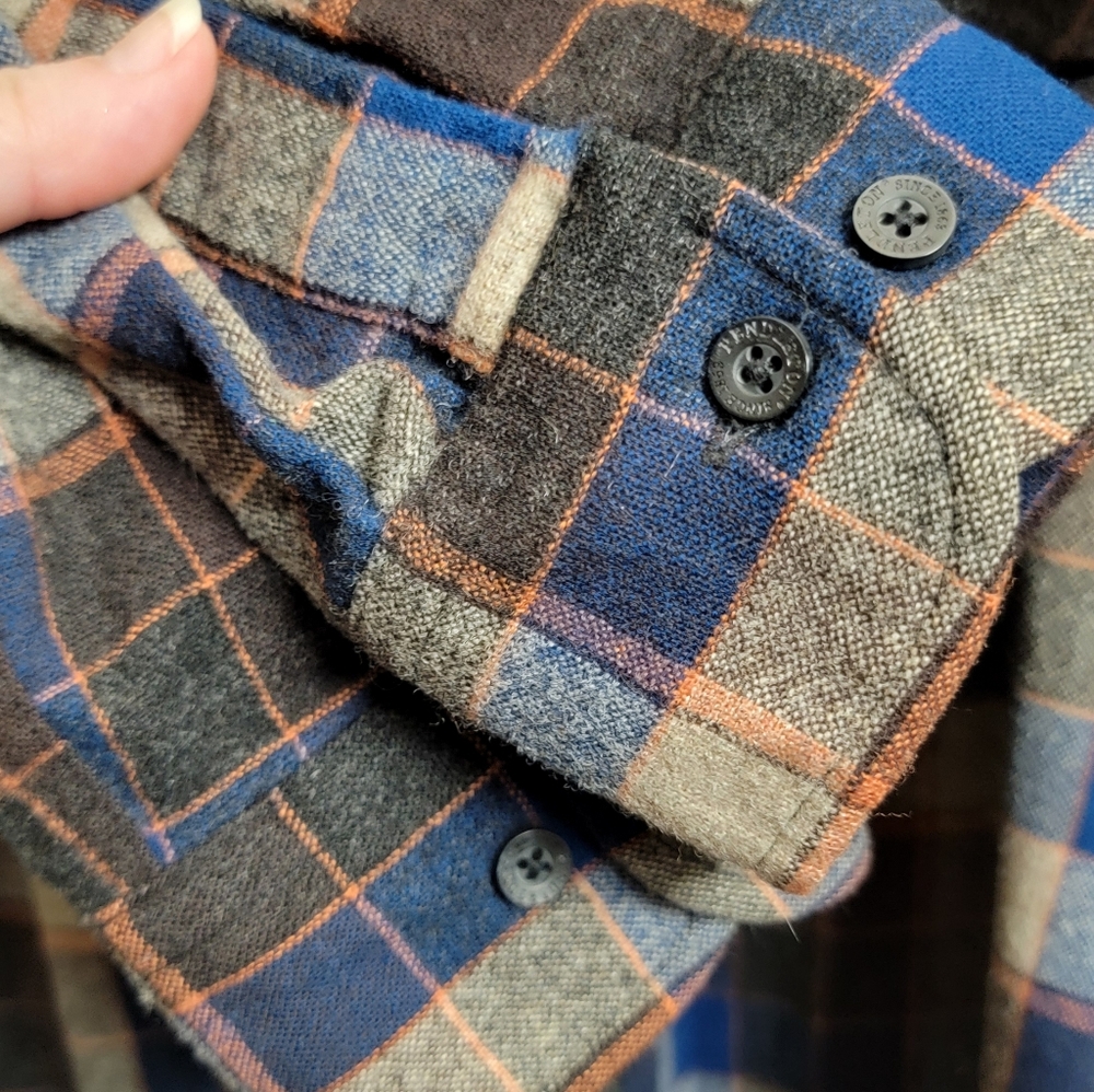 PENDELTON mens long sleeve button down plaid shirt flannel blue size medium - Picture 5 of 10